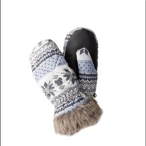 GOOSE DOWN MITTENS WITH FAUX FUR CUFFS - “NEW!